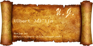 Ulbert Júlia névjegykártya