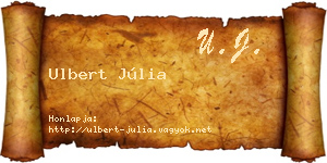 Ulbert Júlia névjegykártya